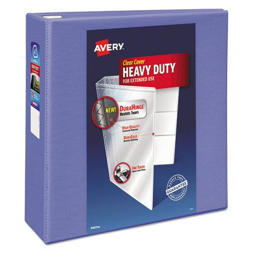 Heavy-duty View Binder With Durahinge And Locking One Touch Ezd Rings, 3 Rings, 4" Capacity, 11 X 8.5, Periwinkle