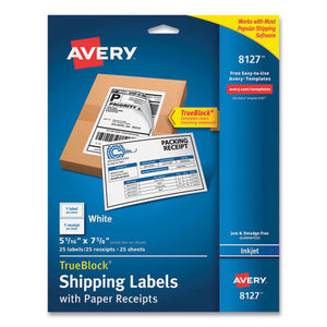 Shipping Labels With Trueblock Technology, Inkjet Printers, 5.06 X 7.62, White, 25 Sheets-pack