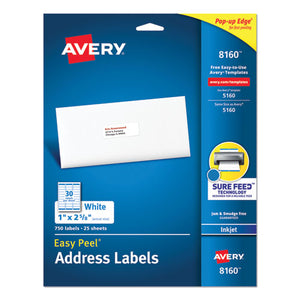 ESAVE8160 - Easy Peel Mailing Address Labels, Inkjet, 1 X 2 5-8, White, 750-pack