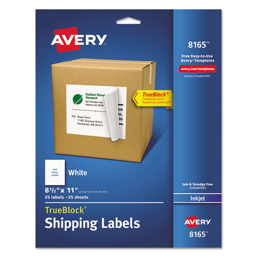 ESAVE8165 - Full-Sheet Labels With Trueblock Technology, Inkjet, 8 1-2 X 11, White, 25-pack