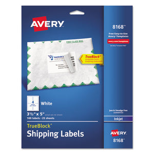 ESAVE8168 - Shipping Labels With Trueblock Technology, Inkjet, 3 1-2 X 5, White, 100-pack