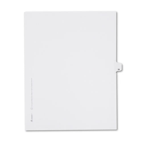 ESAVE82237 - Allstate-Style Legal Exhibit Side Tab Divider, Title: 39, Letter, White, 25-pack