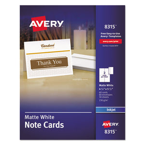 ESAVE8315 - Note Cards For Inkjet Printers, 4 1-4 X 5 1-2, Matte White, 60-pack W-envelopes