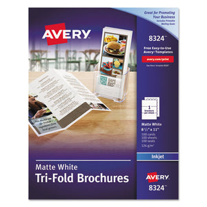 ESAVE8324 - Tri-Fold Brochures For Inkjet Printers, 8 1-2 X 11, White, 100 Sheets-box