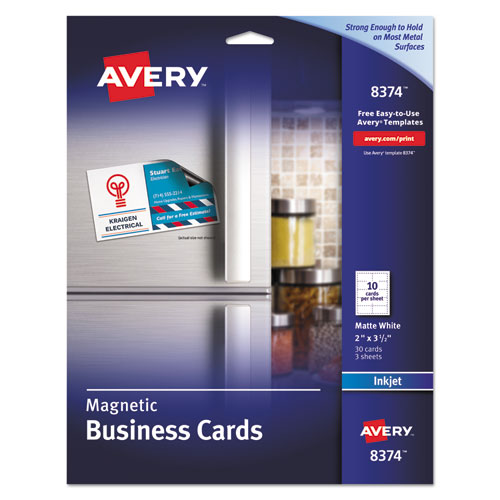 ESAVE8374 - Magnetic Business Cards, 2 X 3 1-2, White, 10-sheet, 30-pack