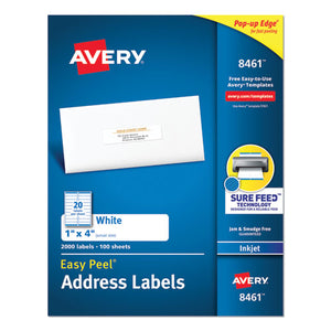 ESAVE8461 - Easy Peel Mailing Address Labels, Inkjet, 1 X 4, White, 2000-box