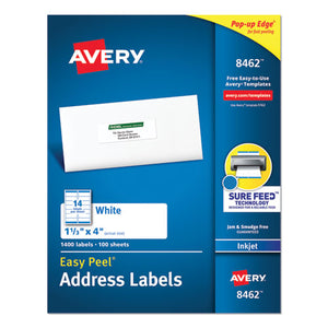 ESAVE8462 - Easy Peel Mailing Address Labels, Inkjet, 1 1-3 X 4, White, 1400-box