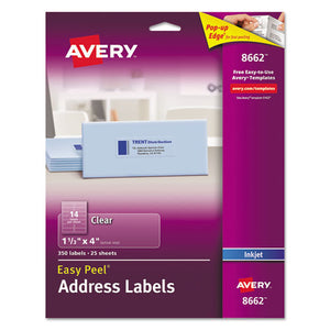 ESAVE8662 - Matte Clear Easy Peel Address Labels, Inkjet, 1 1-3 X 4, 350-pack