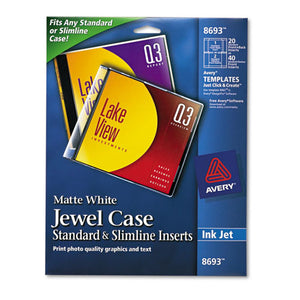 ESAVE8693 - Inkjet Cd-dvd Jewel Case Inserts, Matte White, 20-pack