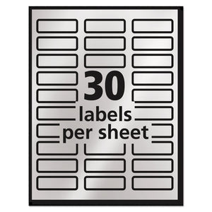 Foil Mailing Labels, Inkjet Printers, 0.75 X 2.25, Silver, 30-sheet, 10 Sheets-pack