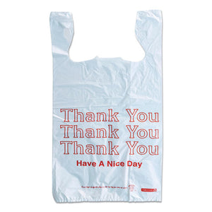 Plastic "thank You - Have A Nice Day" Shopping Bags, 11.5" X 6.5" X 22", White, 250-box