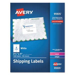 ESAVE95935 - White Shipping Labels, Inkjet-laser, 3 1-2 X 5, White, 1000-box