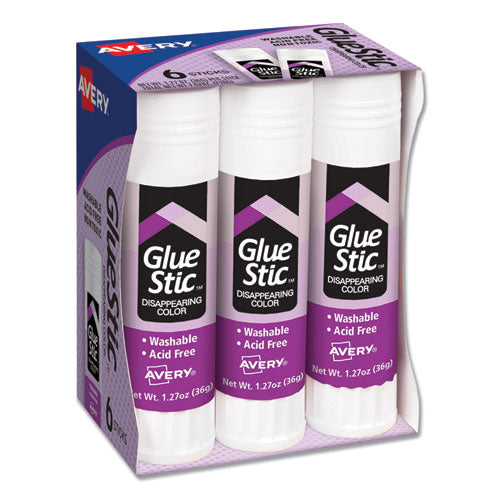 ESAVE98071 - Permanent Glue Stics, Purple Application, 1.27 Oz, 6-pack