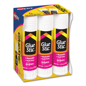 ESAVE98073 - Permanent Glue Stics, White Application, 1.27 Oz, 6-pack