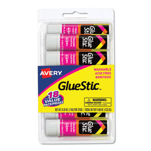 ESAVE98089 - Permanent Glue Stics, White Application, .26 Oz, Stick, 18-pack