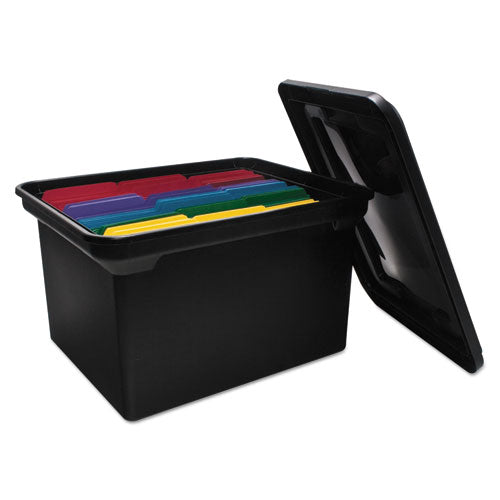 ESAVT34052 - File Tote Storage Box W-lid, Legal-letter, Plastic, Black