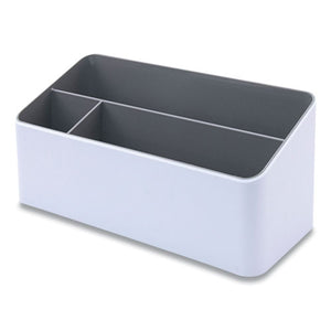 Fusion Desk Valet, 3-compartment, 12 X 5.5 X 5.5, White-gray