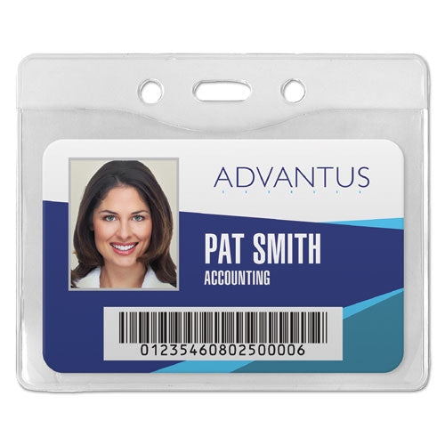 ESAVT75411 - Security Id Badge Holder, Horizontal, 3 3-8w X 4 1-4h, Clear, 50-box