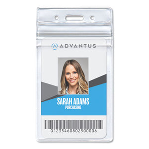 ESAVT75524 - Resealable Id Badge Holder, Vertical, 2 7-8 X 4 5-16, Clear, 50-pack