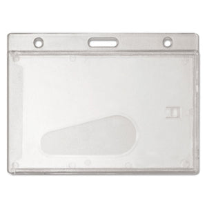 ESAVT76075 - Frosted Rigid Badge Holder, 3 3-8 X 2 1-8, Clear, Horizontal, 25-bx