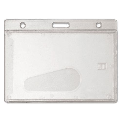 ESAVT76075 - Frosted Rigid Badge Holder, 3 3-8 X 2 1-8, Clear, Horizontal, 25-bx