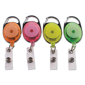 ESAVT91119 - Carabiner-Style Retractable Id Card Reel, 30" Extension, Assorted Neon, 20-pack