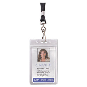 ESAVT91131 - Resealable Id Badge Holder, Lanyard, Vertical, 2 5-8 X 3 3-4, Clear, 20-pack