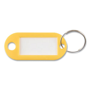 Key Tags Label Window, 0.88 X 0.19 X 2, Yellow, 6-pack
