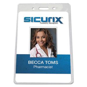 ESBAU67820 - Sicurix Badge Holder, Vertical, 2 3-4 X 4 1-8, Clear, 12-pack