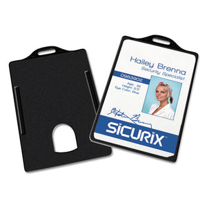 Sicurix Badge-card Holder, 4 X 2 9-10, Black, 25-pack