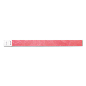 Security Wristbands, 0.75" X 10", Red, 100-pack