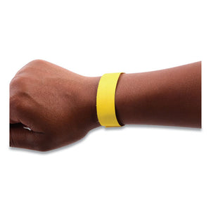 Security Wristbands, 0.75" X 10", Yellow, 100-pack