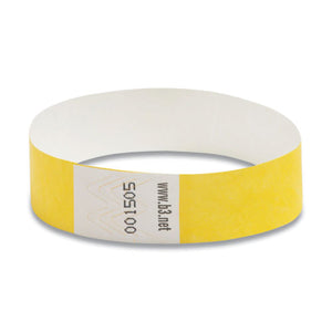 Security Wristbands, 0.75" X 10", Yellow, 100-pack