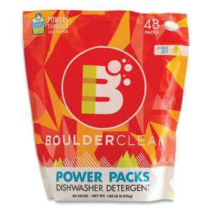 Dishwasher Detergent Power Packs, Citrus Zest, 48 Tab Pouch, 6-carton