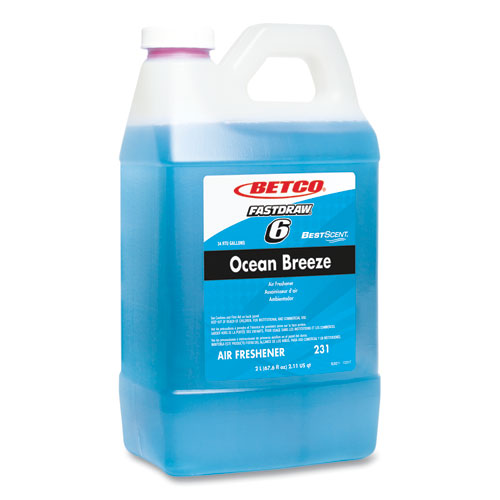 Bestscent Ocean Breeze Deodorizer, Ocean Breeze Scent, 67.6 Oz Fastdraw Bottle, 4-carton
