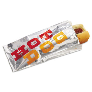 ESBGC300455 - Foil Hot Dog Bags, 3 1-2w X 1 1-2d X 8 1-2h, White "hot Dog", 1000-carton
