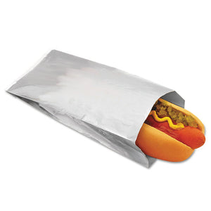 ESBGC300456 - Foil Single-Serve Hot Dog Bags, 3 1-2 X 1 1-2 X 8 1-2, Silver,1000-carton