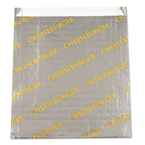 ESBGC300529 - Foil-paper Bag "cheeseburger", 6" X 6 1-2", Silver, 1000-carton