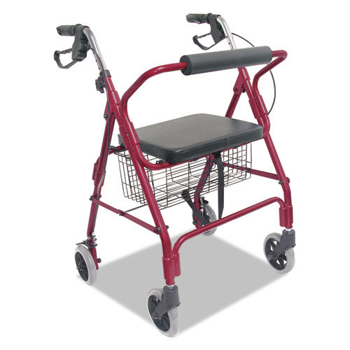 ESBGH50110120700 - Ultra Lightweight Rollator, Burgundy, Aluminum, Adjustable