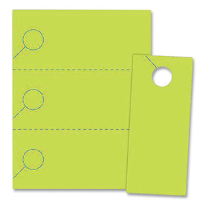 Small Micro-perforated Door Hangers, 65 Lb, 8.5 X 11, Green, 3 Hangers-sheet, 334 Sheets-pack