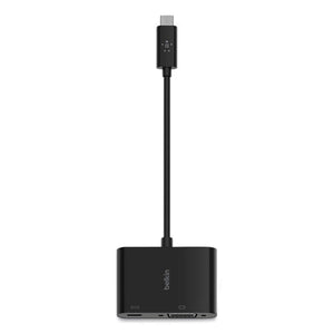 Usb-c To Vga + Charge Adapter, Usb-c(f); Usb-c(m); Vga, 2.36", Black