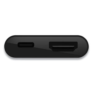 Usb-c To Hdmi + Charge Adapter, Hdmi; Usb-c(f); Usb-c(m), 2.53", Black