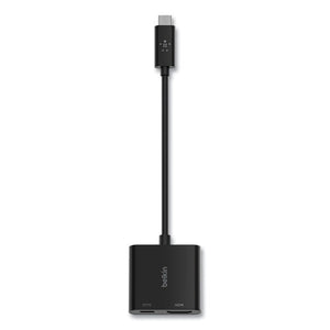 Usb-c To Hdmi + Charge Adapter, Hdmi; Usb-c(f); Usb-c(m), 2.53", Black