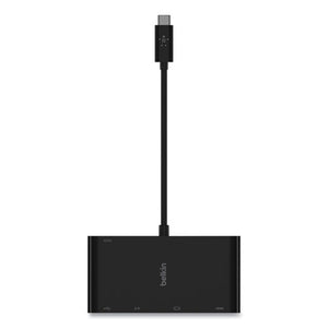 Usb-c Multimedia + Charge Adapter, 4k Hdmi; Usb-a; Usb-c; Vga, 4.9 Ft, Black