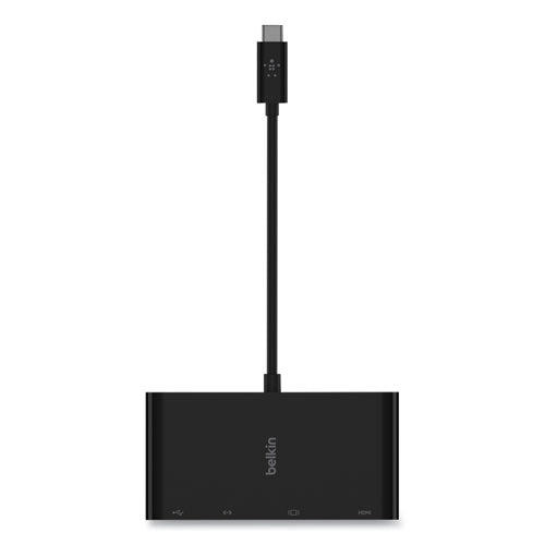 Usb-c Multimedia Adapter, Hdmi; Ethernet; Usb-a; Usb-c; Vga, 4.33", Black