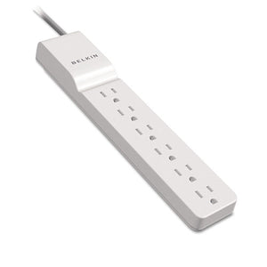 ESBLKBE10600004 - Home-office Surge Protector, 6 Outlets, 4 Ft Cord, 720 Joules, White