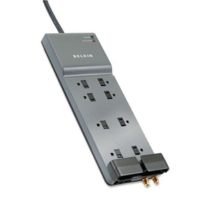 ESBLKBE10823012 - Home-office Surge Protector, 8 Outlets, 12 Ft Cord, 3390 Joules, Dark Gray