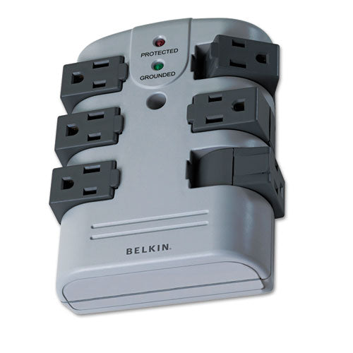 ESBLKBP106000 - Pivot Plug Surge Protector, 6 Outlets, 1080 Joules, Gray