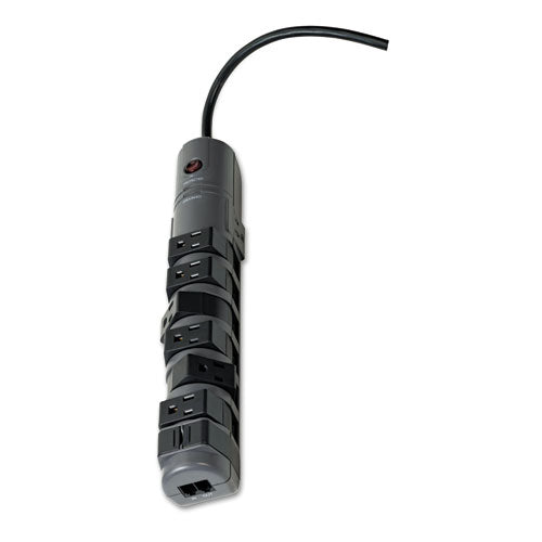 ESBLKBP10820006 - Pivot Plug Surge Protector, 8 Outlets, 6 Ft Cord, 1800 Joules, Gray