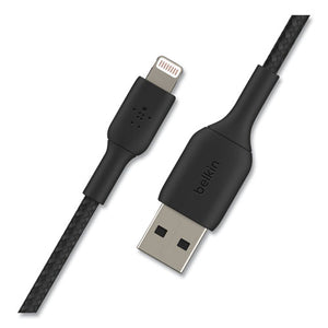 Boost Charge Braided Lightning To Usb-a Chargesync Cable, 6.6 Ft, Black